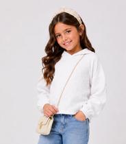 Blusão Infantil Feminino Com Capuz Select Branco Blusão Infantil Feminino Com Capuz Select Branco