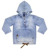 Blusão Infantil Look Jeans c/ Capuz Jeans - UNICA - 02 Blusão Infantil Look Jeans c/ Capuz Jeans - UNICA - 02