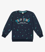 Blusão Infantil Masculino Em Moletom Trick Nick Azul