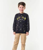 Blusão Infantil Masculino Em Moletom Trick Nick Preto