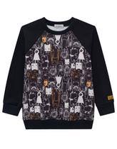 Blusão Infantil Menino Moletom Monstrinhos Preto Luc.boo Blusão Infantil Menino Moletom Monstrinhos Preto Luc.boo