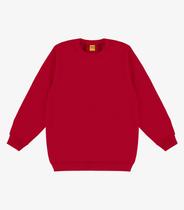 Blusão Infantil Moletom Básico Unissex Rovi Kids Vermelho