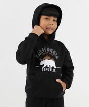 Blusão Infantil Moletom Estampa Bordada Marisa Tam 4 a 10 Preto