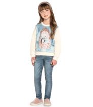 Blusão Infantil Moletom Estampado Trick Nick Bege