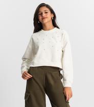 Blusão Juvenil Feminino Em Moletom Minty Bege