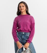 Blusão Juvenil Feminino Em Tricot Minty Roxo