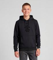 Blusão Juvenil Moletom Com Capuz E Bolsos Minty Preto Blusão Juvenil Moletom Com Capuz E Bolsos Minty Preto