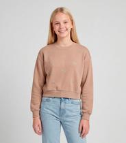 Blusão Juvenil Moletom Sem Felpa Com Strass Minty Marrom