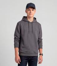 Blusão Juvenil Piquet Com Capuz E Bordado Minty Cinza Blusão Juvenil Piquet Com Capuz E Bordado Minty Cinza