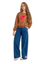 Blusão Love Infantil Feminino em Moletom Gloss