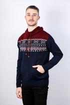 Blusão masculino de capuz e jacquard Blusão masculino de capuz e jacquard