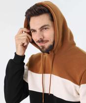 Blusão Masculino Moletom Capuz Marisa Bege-50175