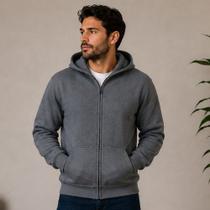 Blusão Masculino Moletom com Capuz e Zíper