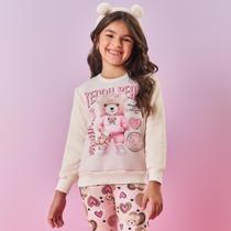 Blusão Menina Moletom Felpado com Mangas em Pelo - Cinti Blusão Menina Moletom Felpado com Mangas em Pelo - Cinti