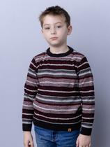 Blusão Menino Com Trabalhado e Listras Blusão Menino Com Trabalhado e Listras