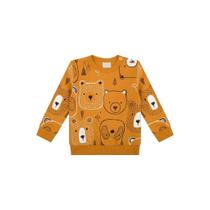 Blusão Menino Luc.Boo em Moletom Peluciado - Amarelo Queimad