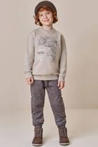 Blusao ml e calca jogger bege claro Blusao ml e calca jogger bege claro