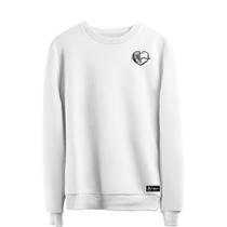 Blusão Moletom Batimentos Masculino e Feminino Personalizado sem Capuz gola Redonda