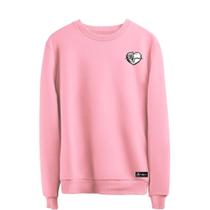 Blusão Moletom Batimentos Masculino e Feminino Personalizado sem Capuz gola Redonda