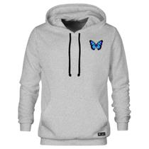 Blusão Moletom Canguru Borboleta Masculino e Feminino Personalizado com Capuz e Bolso