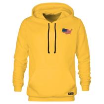 Blusão Moletom Canguru Eua Masculino e Feminino Personalizado com Capuz e Bolso