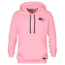 Blusão Moletom Canguru Eua Masculino e Feminino Personalizado com Capuz e Bolso
