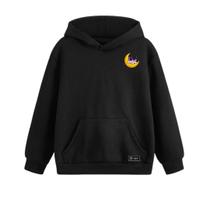 Blusão Moletom Canguru Lua Astronauta Infantil Personalizado com Capuz e Bolso