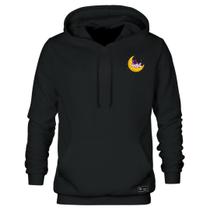 Blusão Moletom Canguru Lua Astronauta Masculino e Feminino Personalizado com Capuz e Bolso