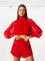 Blusao moletom com aplicacao e capuz azul ciano open feminino Blusao moletom com aplicacao e capuz azul ciano open feminino