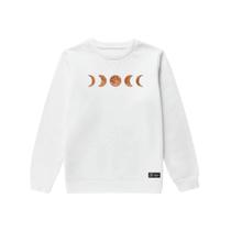 Blusão Moletom Infantil Fases da Lua Personalizado sem Capuz gola Redonda