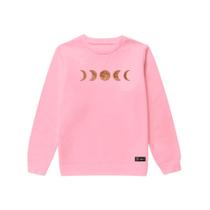 Blusão Moletom Infantil Fases da Lua Personalizado sem Capuz gola Redonda