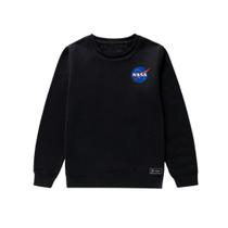 Blusão Moletom Infantil Nasa Personalizado sem Capuz gola Redonda