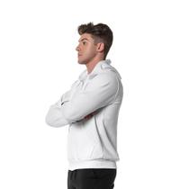Blusão Moletom Masculino com Zíper Branco Blusão Moletom Masculino com Zíper Branco