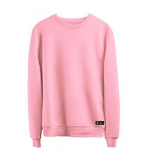 Blusão Moletom Masculino e Feminino Liso Básico sem Capuz gola Redonda