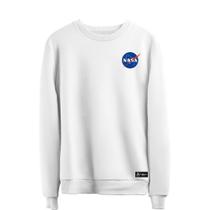 Blusão Moletom Nasa Masculino e Feminino Personalizado sem Capuz gola Redonda