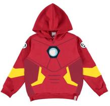 Blusão Moletom Os Vingadores Avengers Infantil Menino Flanelado por Dentro com Capuz - Malwee Kids