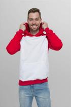 Blusão Moletom Raglan Vermelho para Sublimação - Conforto e Estilo Blusão Moletom Raglan Vermelho para Sublimação - Conforto e Estilo