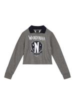 Blusão moletom Wandinha infantil menina Brandili - Cinza Blusão moletom Wandinha infantil menina Brandili - Cinza