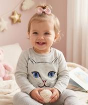 Blusão Mullet Infantil Em Moletinho Botonê Gato Nº 1 Ao 3 Blusão Mullet Infantil Em Moletinho Botonê Gato Nº 1 Ao 3