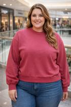 Blusão plus size básico em moletom lunender 00444 Blusão plus size básico em moletom lunender 00444