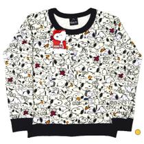Blusão Snoopy Moletom Menina Malwee Kids Off White REF 78545