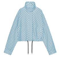 Blusão Songling Polka Dot Casual Zip Up 2025 para mulheres Blusão Songling Polka Dot Casual Zip Up 2025 para mulheres