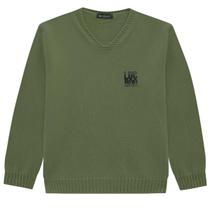 Blusão Suéter Infantil Menino Tricô Verde Luc.boo