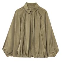 Blusão Talakeno Puffed Bomber para mulher verde tamanho L