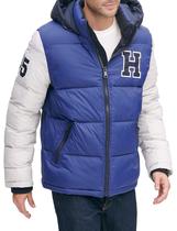 Blusão Tommy Hilfiger Masculina Clássica com Capuz Puffer Royal