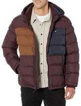 Blusão Tommy Hilfiger Masculina com Capuz Puffer Port Colorblock