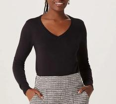 Blusão Tricô Hering K0WH Feminino Gola V Algodão T. P/XXG