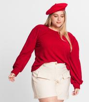 Blusão Tricot Pop Plus Size Secret Glam Vermelho