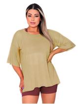 Blusao Tule Feminina Fitness Academia Manga Curta Bege