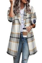 Blusão Zeagoo, casaco feminino, xadrez, casaco leve Blusão Zeagoo, casaco feminino, xadrez, casaco leve